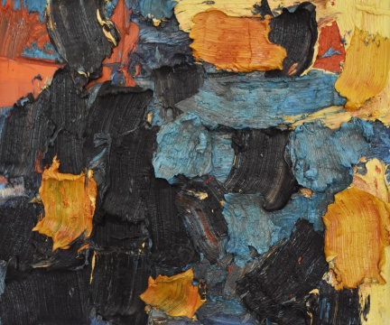 ​朱金石 《写魏碑的父与子》 100×120cm 油画 2007