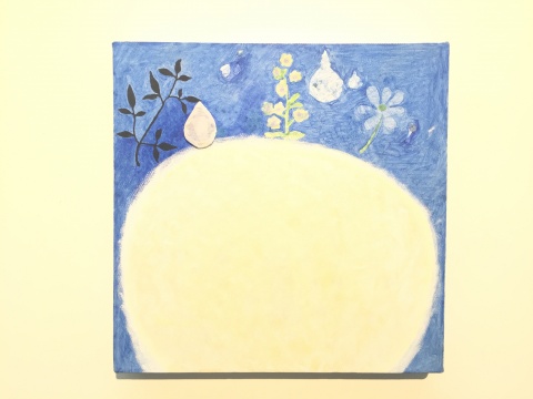 《露珠》 30×30cm 油画、珍珠 2015
