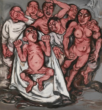 曾梵志  《肉系列之三: 献血过量》  180×167cm  布面油画  1992  成交价：3036万港币  香港佳士得

