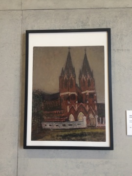 《徐家汇教堂》58×44cm 纸本油彩 1982
