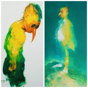 《鸟人》（右） 150×80cm 布面油画 2016
