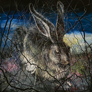 《兔子》400 x 400 cm 布面油画 2012  ©曾梵志工作室
