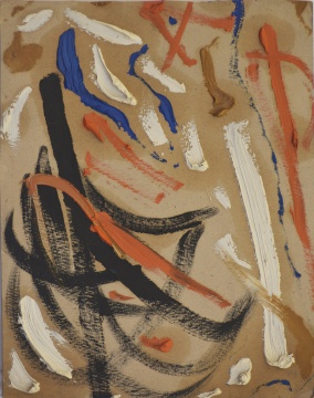 朱金石《抽象笔触之一》26.5×20.6cm 纸本油画 1980
朱金石《抽象笔触之一》26.5×20.6cm 纸本油画 1980