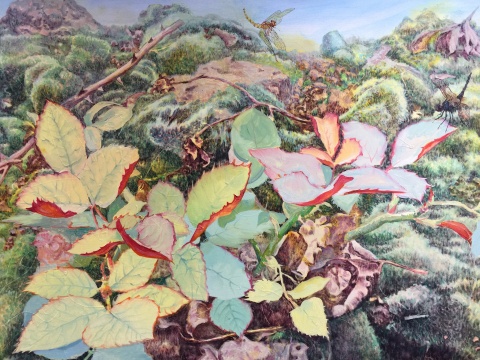 《花与骨之花》局部 110×200cm 布面油画 2016
