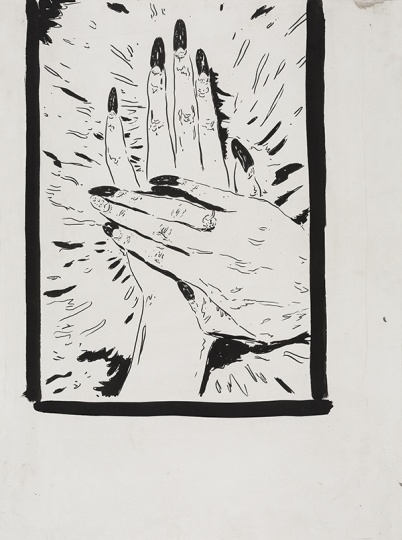 《Y女士的手》  56.5×76cm  纸本水墨 2015
