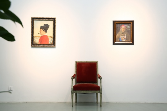 两幅于1994年创作的“向大师致敬”系列的工笔人物代表作