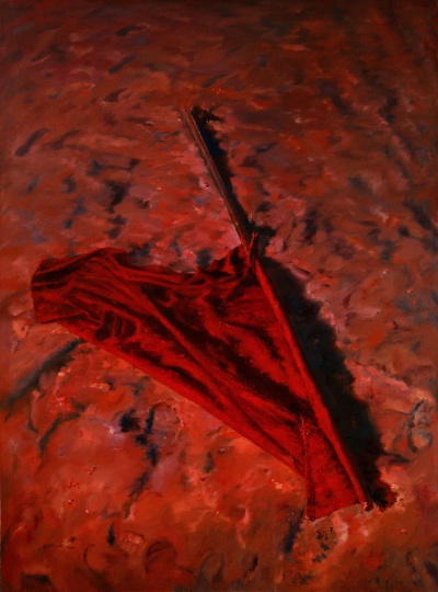 尹朝阳《英雄远去》 200×150cm 布面油画  2001
