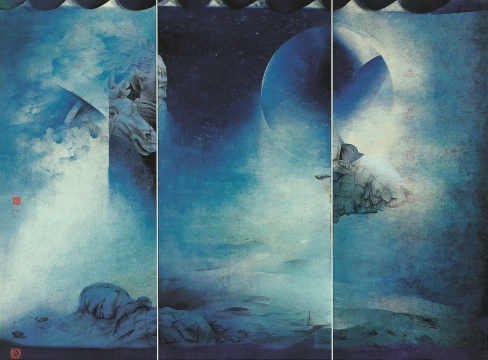 《梦碎秦汉》134.5×183cm  水墨设色纸本 1985
