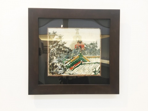 庞均 《白塔积雪》 46.4×51.4cm 油画 1978
