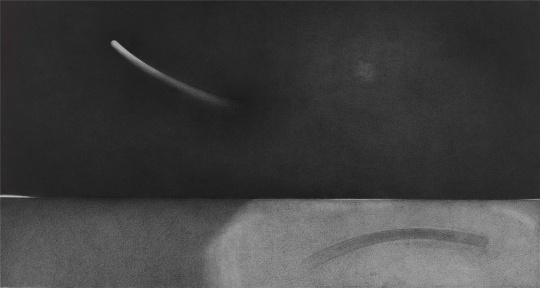 《地平线那边-自然系列之一》 160×300cm 亚麻布绘图油性笔 2016
