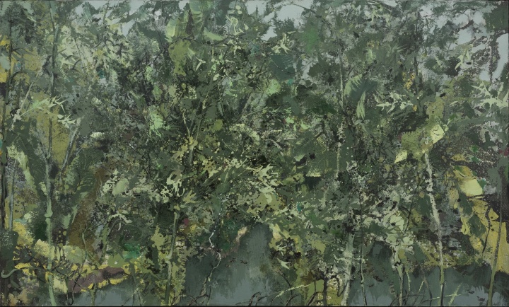 洪凌 《雨洒蕉叶》  150×250cm 布面油画 2007

 

 

B11 阿拉里奥画廊
