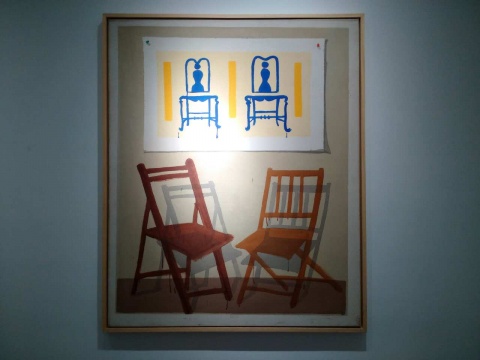 《两对休闲椅》 165.5 x 135.5cm  布面丙烯 1986 
