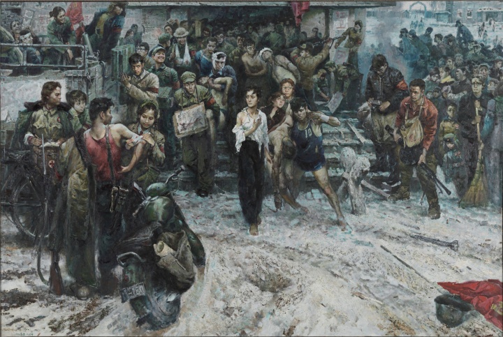 程丛林 《1968年某月某日·雪》 200×300cm 布面油画 1979 中国美术馆藏
