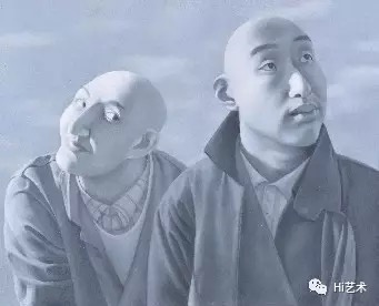 方力钧 《系列一之五》 81×100cm 布面油画 1990-1991

以1840万元成交于北京保利秋拍，系艺术家2016年拍卖第一高价
