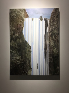 《悬崖瀑布》 90×120cm 布面油画 2016

