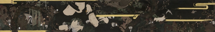 《青·衿 》 59×390cm 绢本设色  2016-2017 

