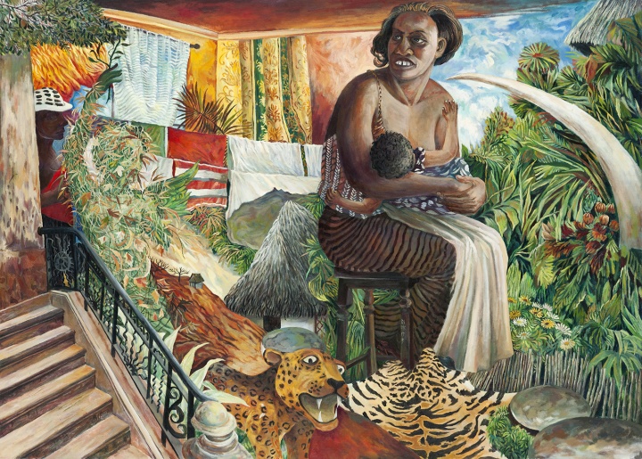 蒙巴萨的母亲 2017 布面油画 140×195cm 
