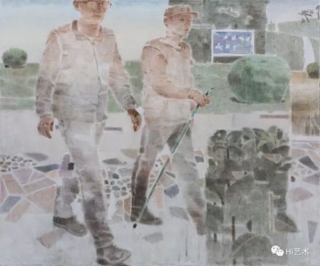 《行走的人Ⅱ》200×240cm 布面坦培拉  2017

