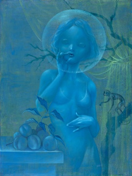 《Vanity系列－深蓝的花园》 60×80cm 布面丙烯 2018
