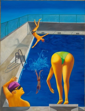 宋永红《泳池》160×130cm 布面油画 1998 图片版权 © 龙美术馆
