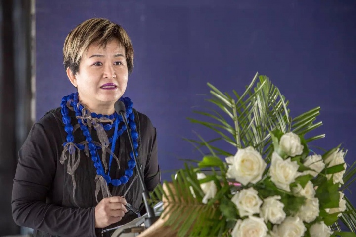 2015年，第三届民营美术馆论坛上的谢素贞
