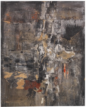 卡尔·弗雷德·达门《乐章》70.5 x 55.5 cm 纸本综合材料拼贴，坦培拉 1957
