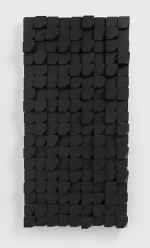 《锐化－块》，2017（NO.5），木料，黑色喷漆，180 x 90 x 17 cm
