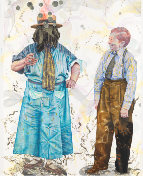 德克·兰格 Dirk Lange 1953 德国 
《永远的旅行》 185.5×135 cm  纸上印度墨彩、色粉、铅笔与色素铅笔 2016/2017 由麦克·哈斯画廊提供
