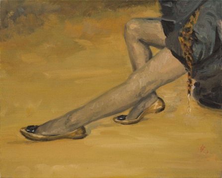 《豹纹围巾》40 × 50 cm 布面油画 2010
