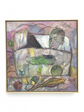 任小林 《集装箱里的旅行家》 60×60cm 布面油画 2019
