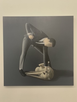 谭永勍 《痛打落水狗》 140×140cm 布面油画 2019
