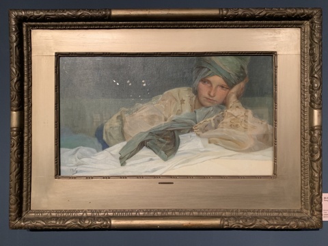 《过着头巾躺着思考的姑娘》 油画颜料、帆布 1926

捷克共和国布拉格是艺术博物馆藏
