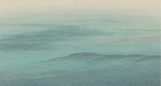 《水图·镜湖》  52×97cm 纸本水墨设色  2018
