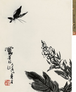 潘天寿《巨石灵蟾图》98×60cm 水墨纸本 
