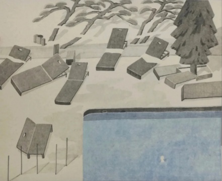 杨飞 《间》 33×45cm 纸本卡纸 2019
杨飞 《间》 33×45cm 纸本卡纸 2019