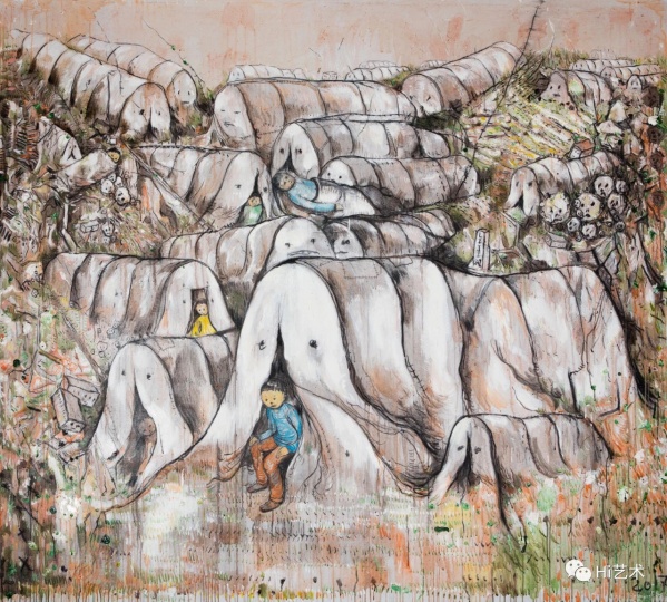 李继开《场景No.3》180×200cm 布面丙烯综合材料 2017
李继开《场景No.3》180×200cm 布面丙烯综合材料 2017