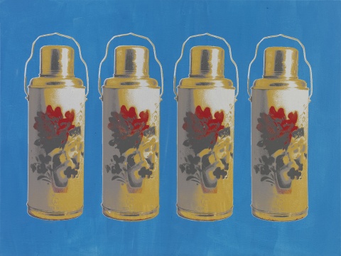 彭磊《暖壶之五》 90×120cm 丝网版画、丙烯 2008
