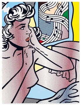 罗伊·李奇登斯坦《裸女与欢愉画》177/8×134.6cm 压克力 树脂 颜料 画布1994年作估价约30,000,000美元