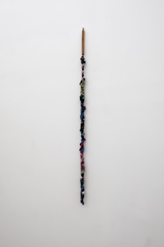 杨光南 《鞭子》 190×7×7cm 袜子、金属丝、木头  2008
