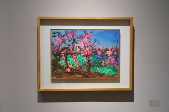 周春芽 《河边的桃树》 2020 纸本丙烯 42×59cm
