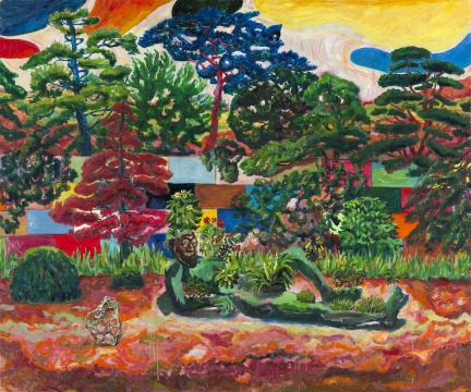 《爱丽丝的花园和第七天堂》150×180cm 布面油画 2020 
