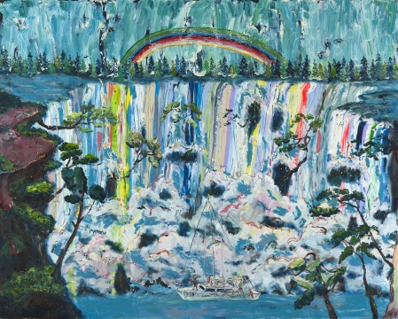 《阿尔缇米希亚瀑布》200×250cm 布面丙烯油画 2018 
