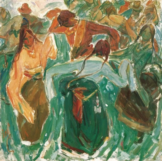 汪诚一 《浪山节》  85×85cm 布面油画 1980
