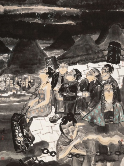 刘庆和 《流星雨》220×170cm 纸本水墨 1999
