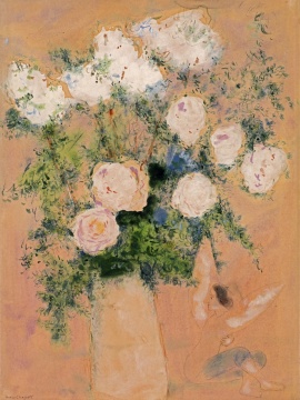 马克·夏加尔《玫瑰花束》70.5x52.3cm  综合材料绘画，水粉、水彩、黑色铅笔、彩色铅笔 、纸 1930
