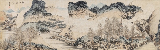 溥儒
（1896 - 1963）
秋山斜照
横批 设色纸本
39.5 x 124.5 cm
无底价

