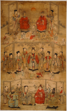 《遐龄多子图》 126x76cm 纸本设色 清中晚期  大观文化馆藏.
