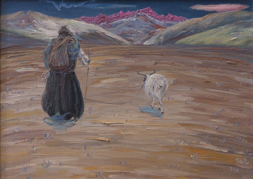 李新建《南迦巴瓦朝圣信徒》 55×78cm 布面油画 1984
