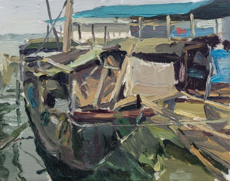 黄勇鑫 《春季写生》 布面油画 27×20cm 2017年 指导教师：袁元