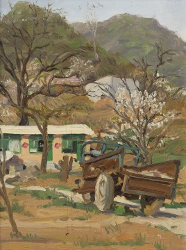 黄蓝 《写生风景》 30×40cm 布面油画 2010年 指导教师：余陈、康蕾
